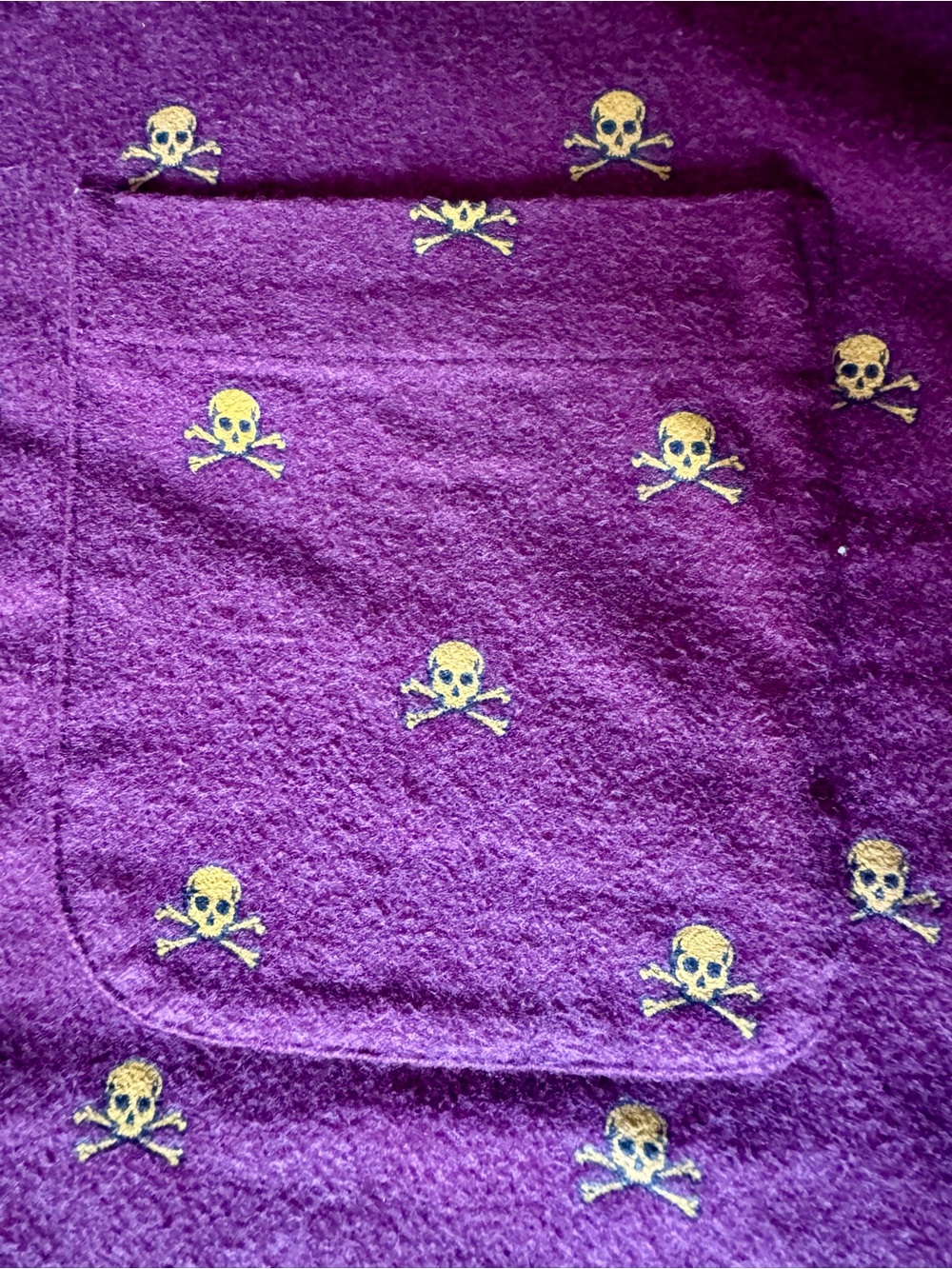 Abercrombie & Fitch Purple Knit Top with Yellow Skull Motif - Picture 5 of 5
